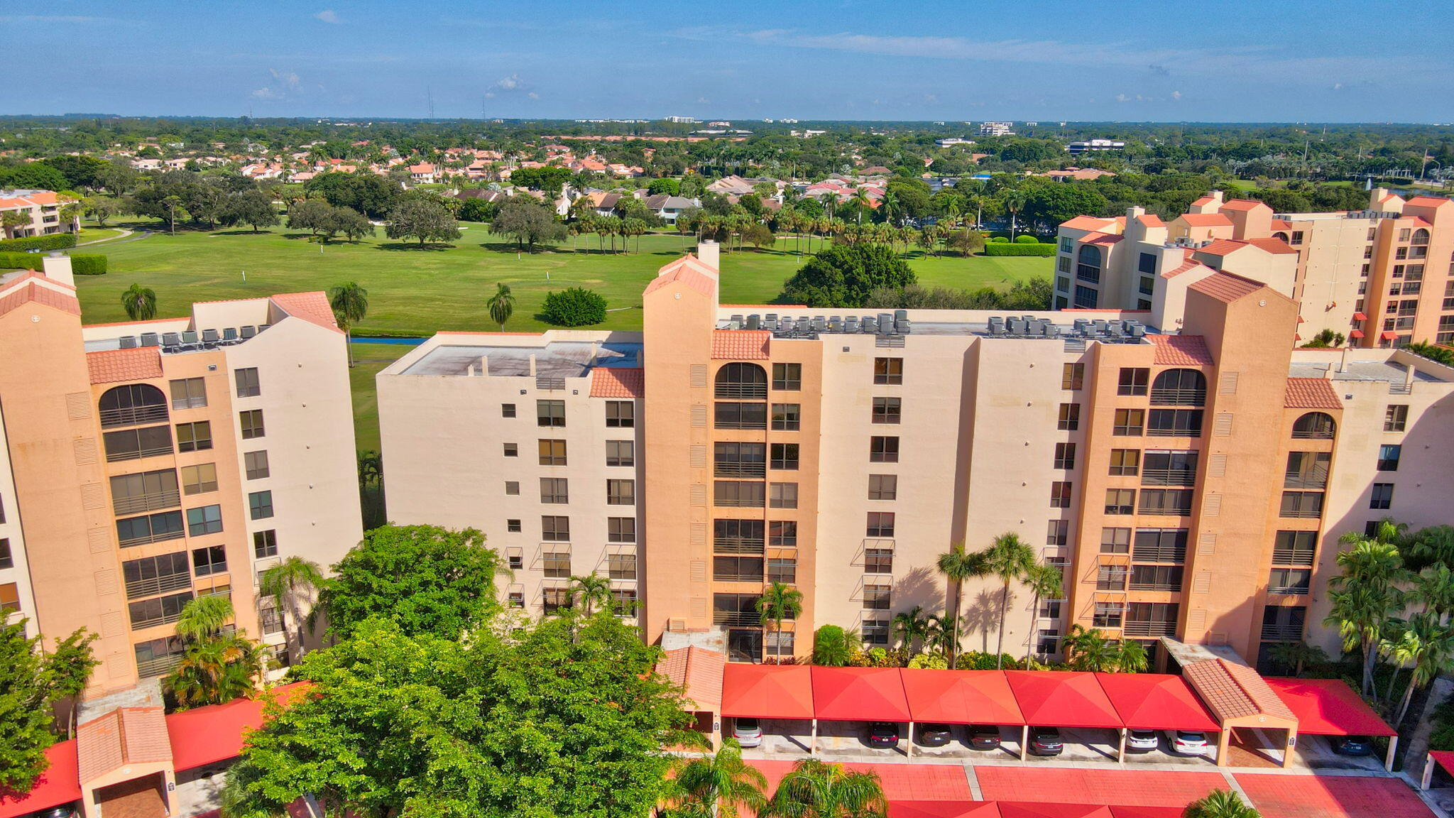 aerial view of a multi story building