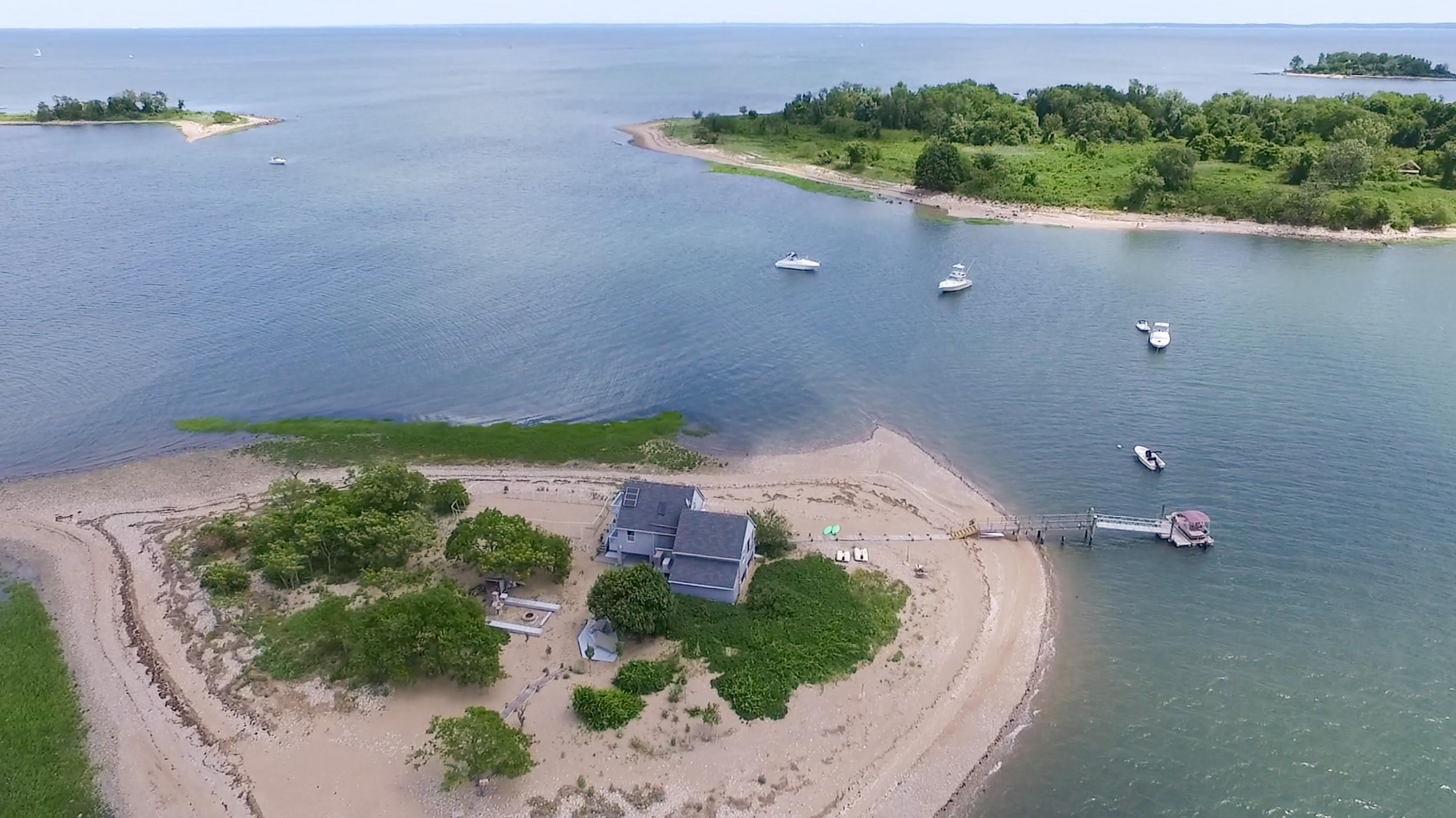 an aerial view of a house