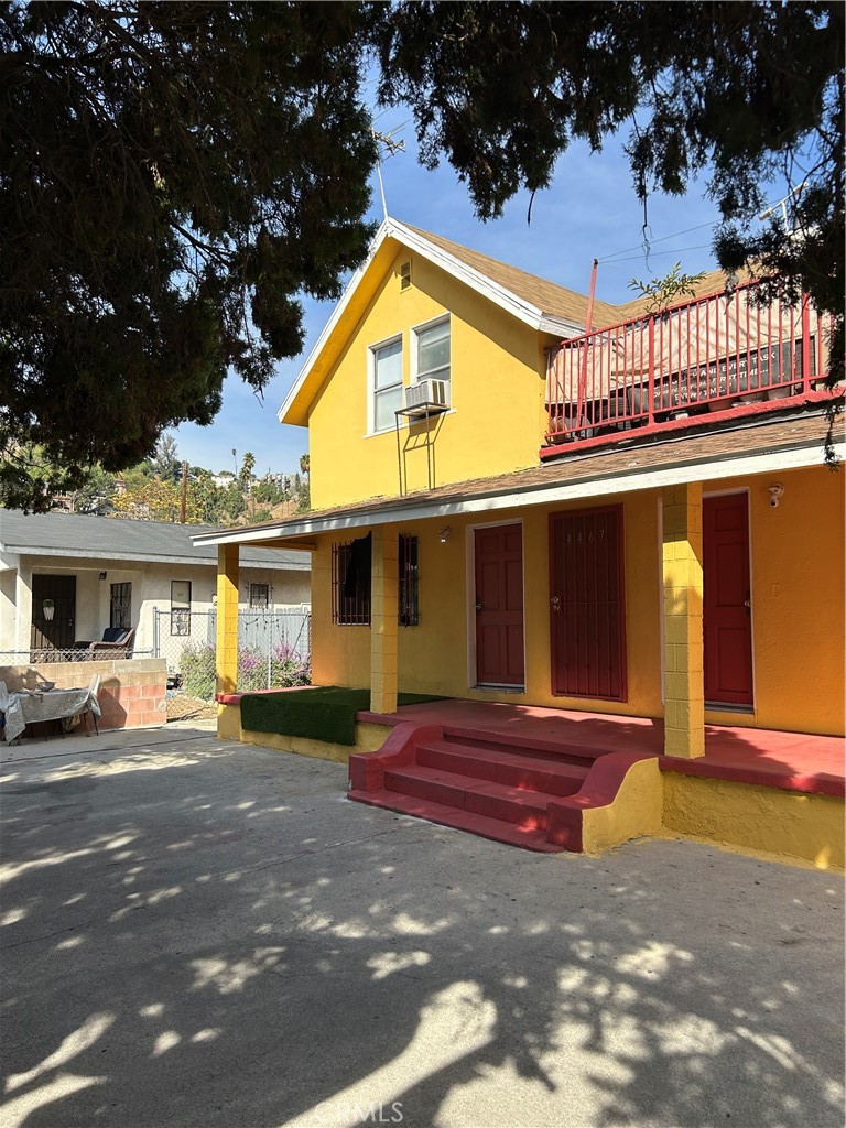 a view of a house with a patio