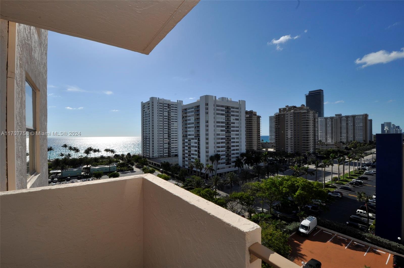 a city view with tall buildings