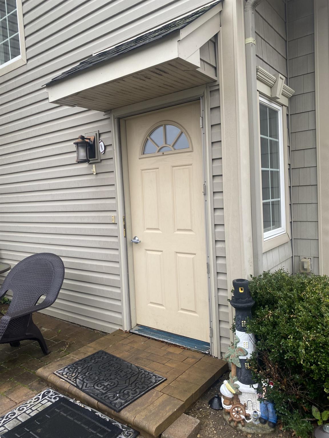 a front view of a house with entryway