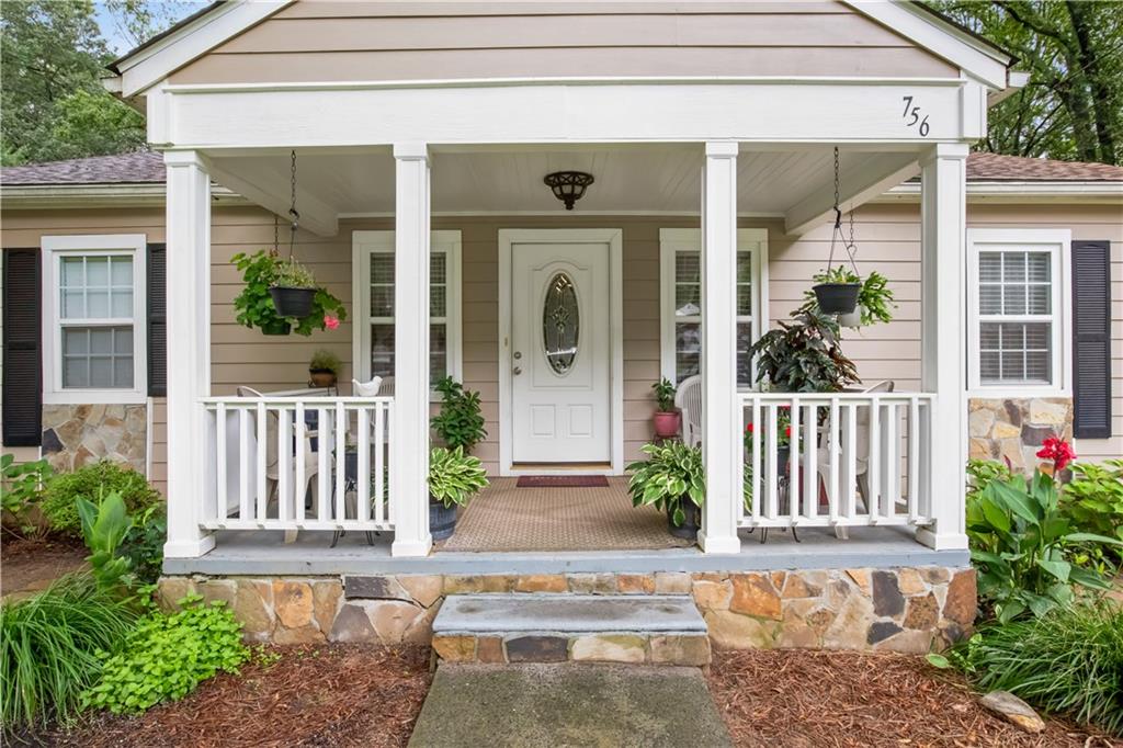 front view of a house with a window