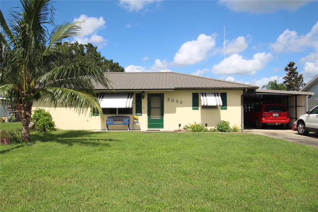 a view of a house with a patio