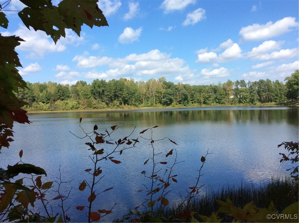 a view of a lake with houses