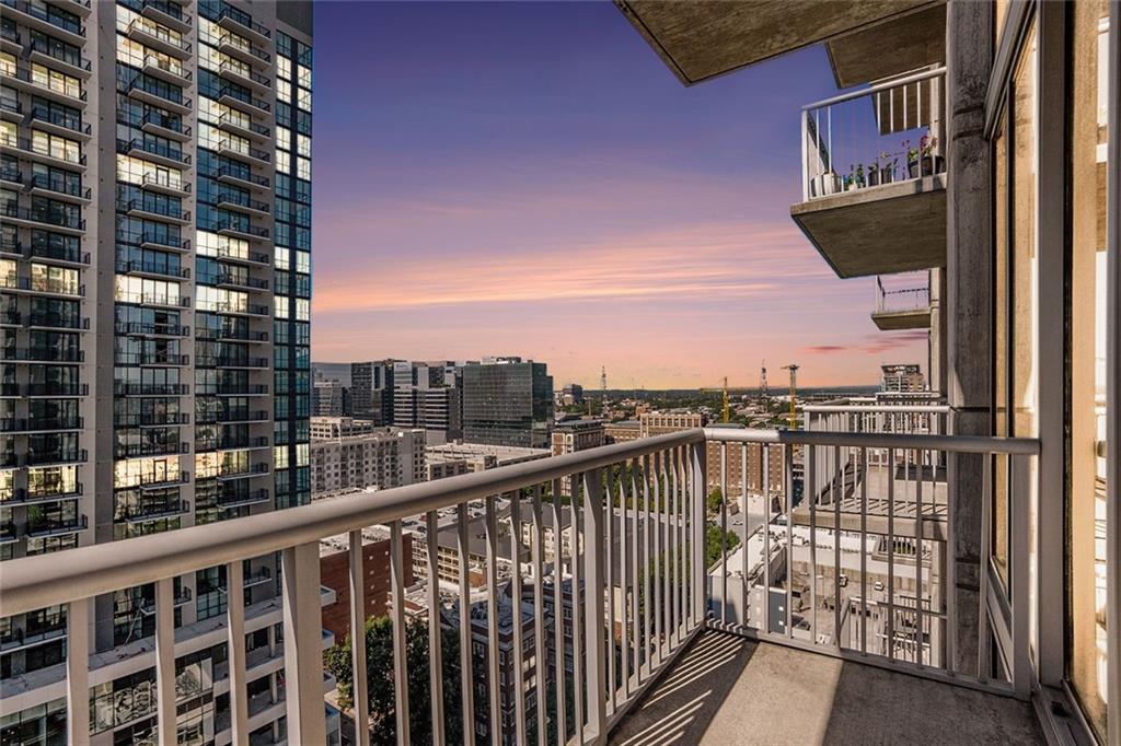 a view of city from balcony