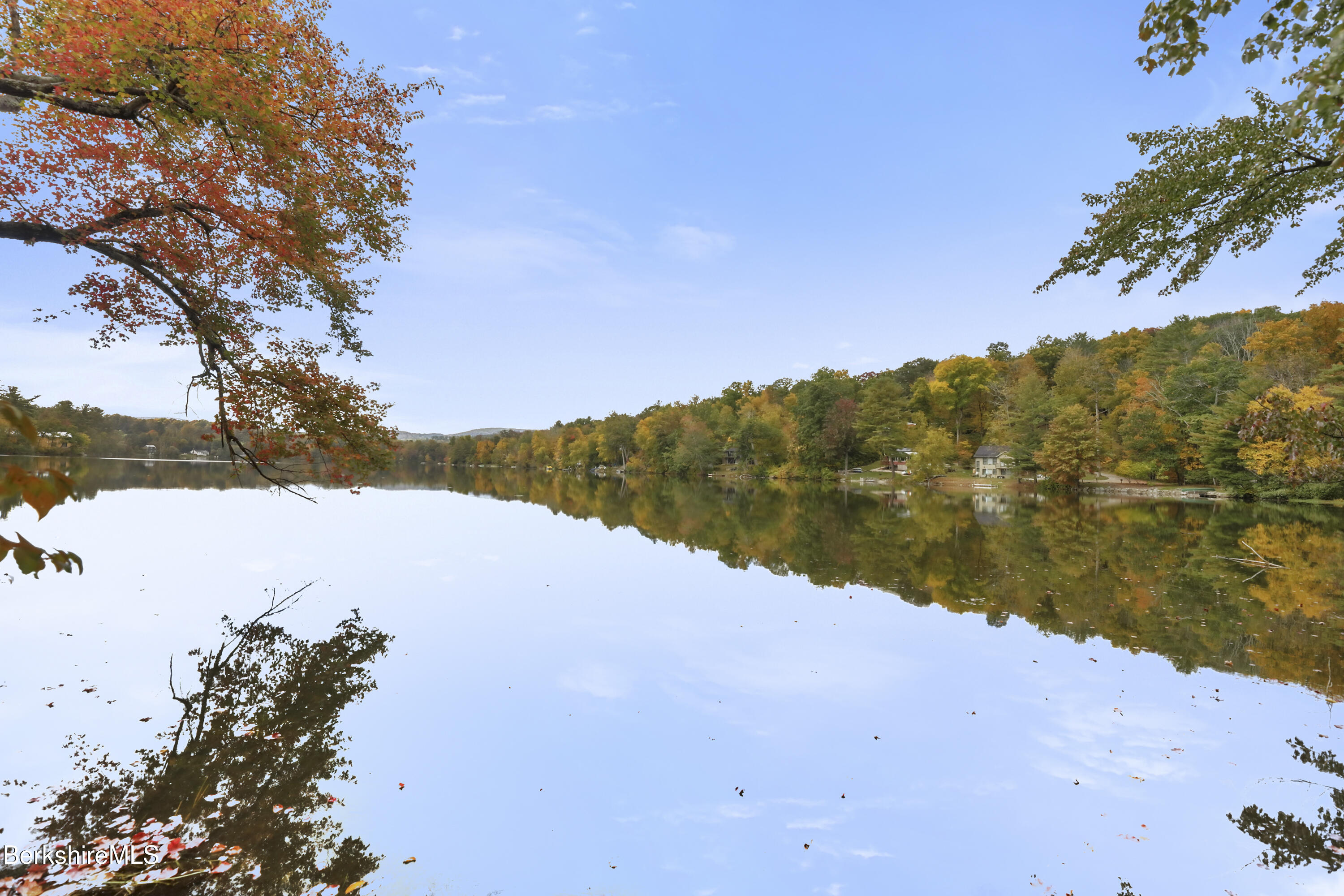 a view of lake with mountain