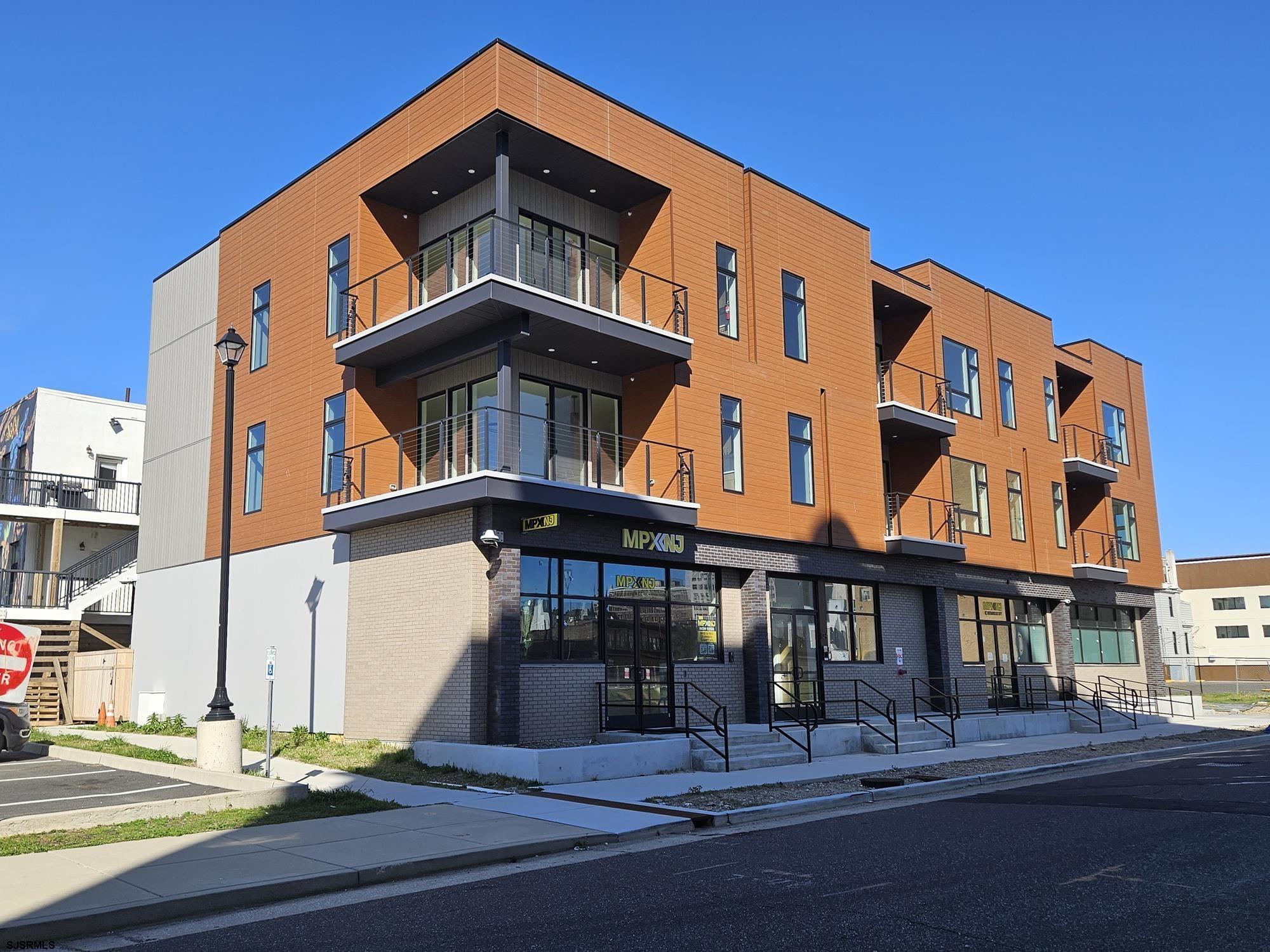 a front view of a building