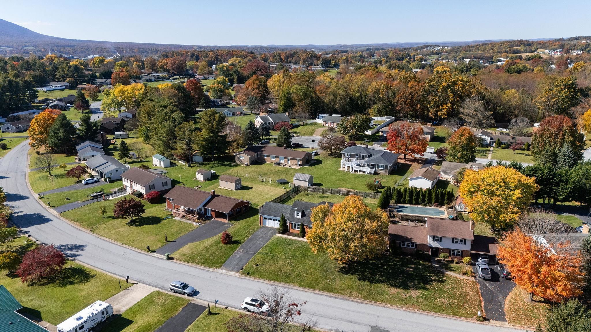 an aerial view of multiple house