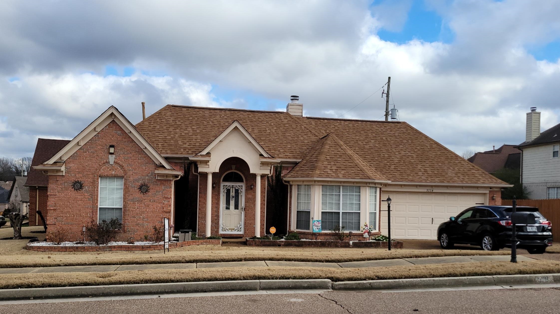 View of front of home with a garage