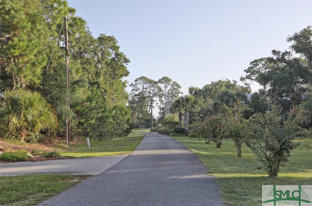 Private road nestled between marsh, water and tida