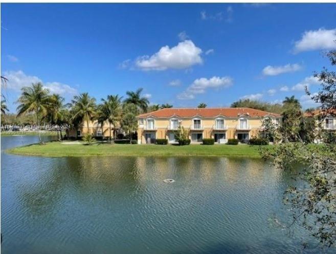 a view of a lake with houses