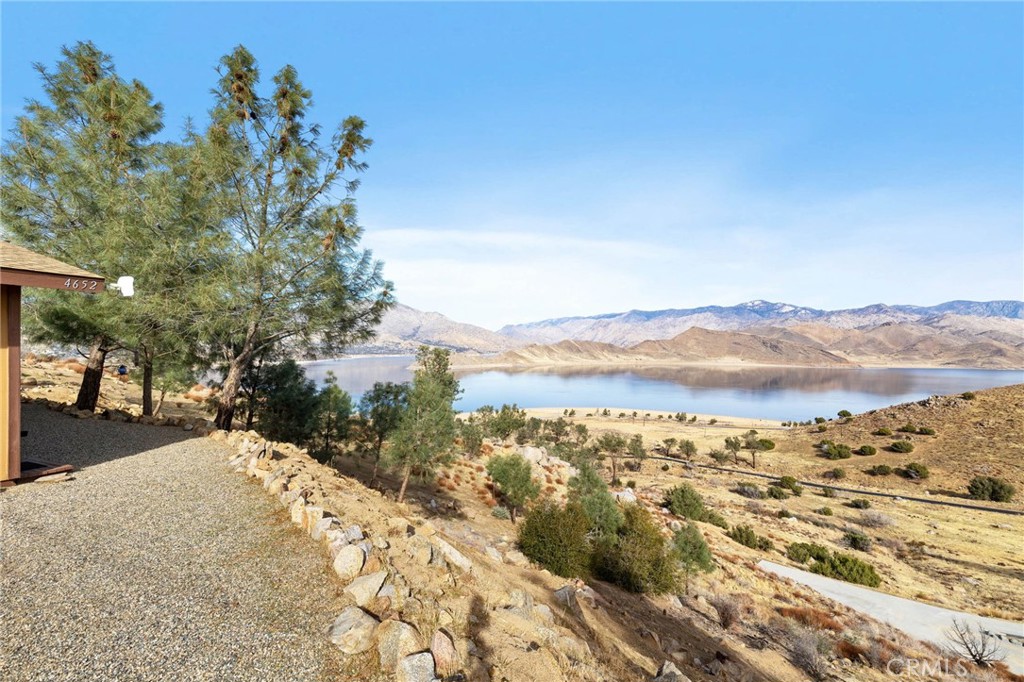 a view of lake with mountain