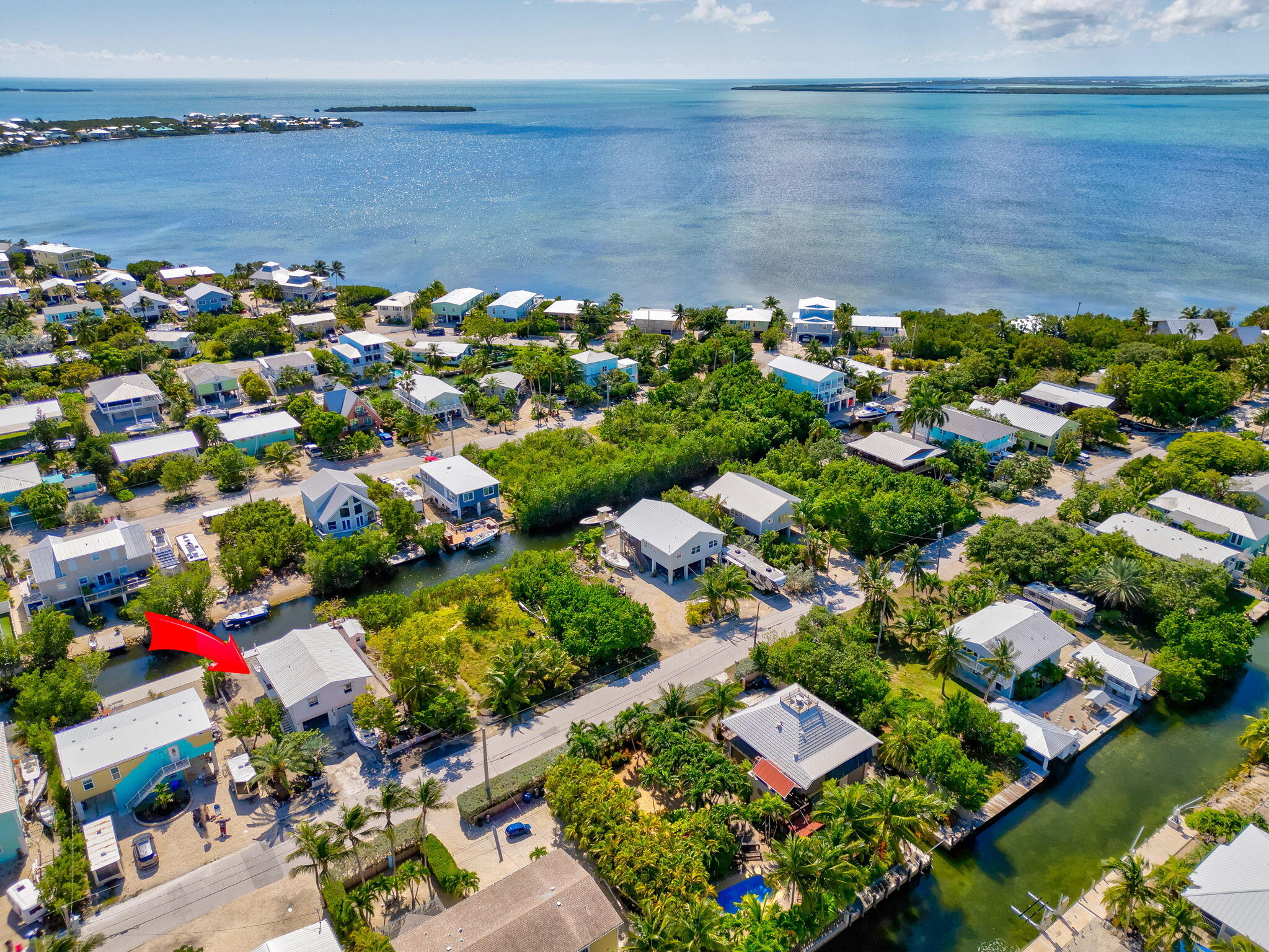 an aerial view of a house