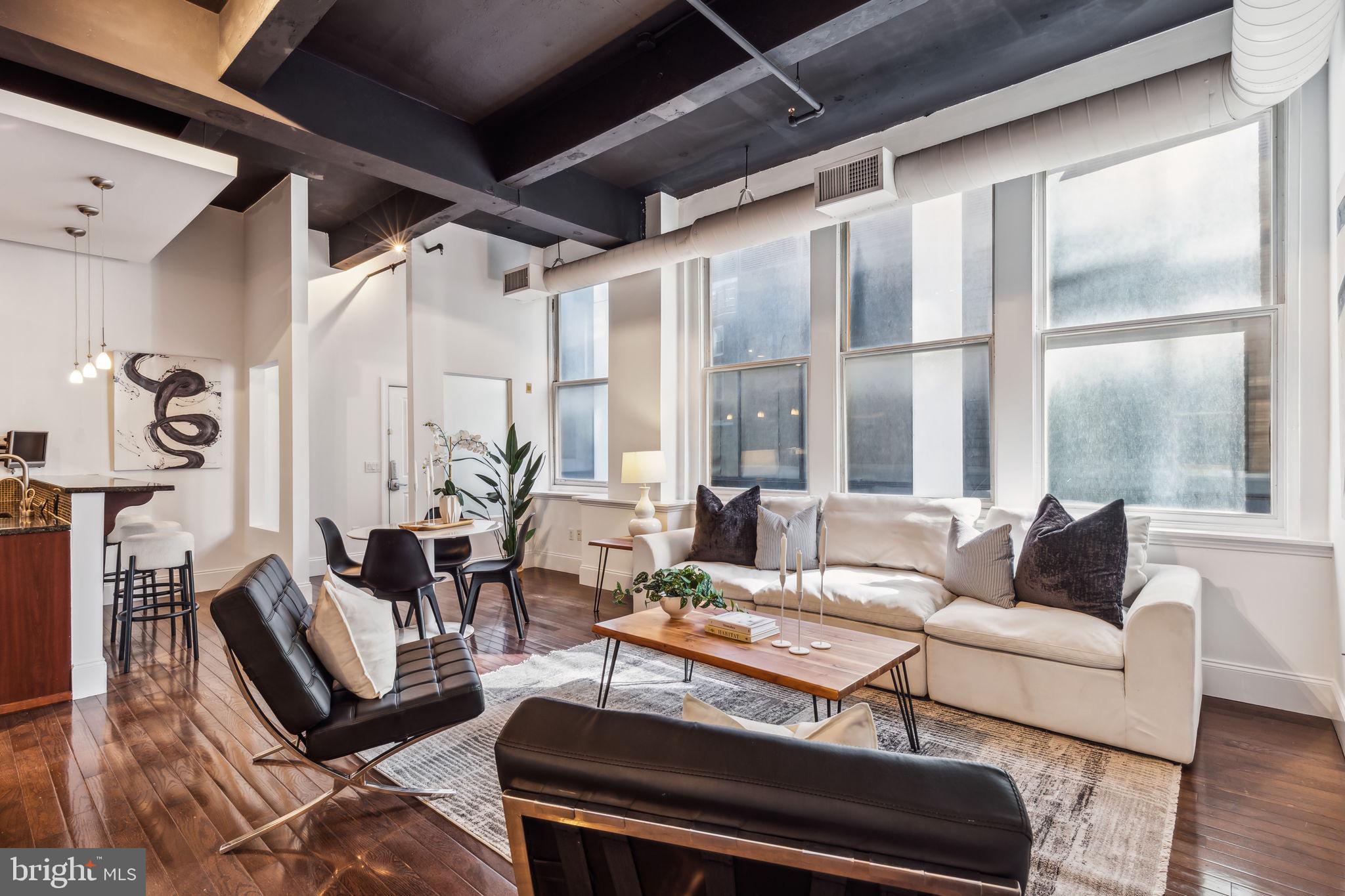 a living room with furniture