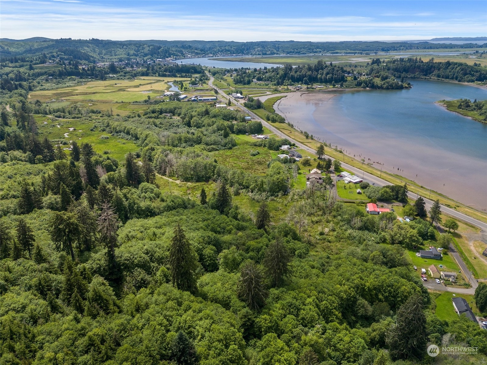 a view of a city and lake view