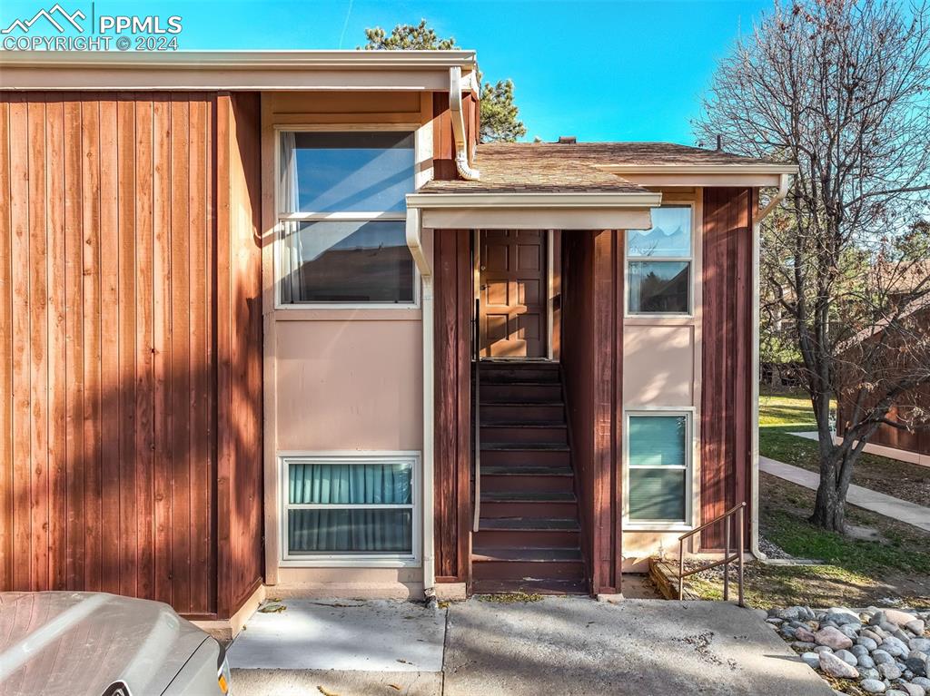 a view of front door of house