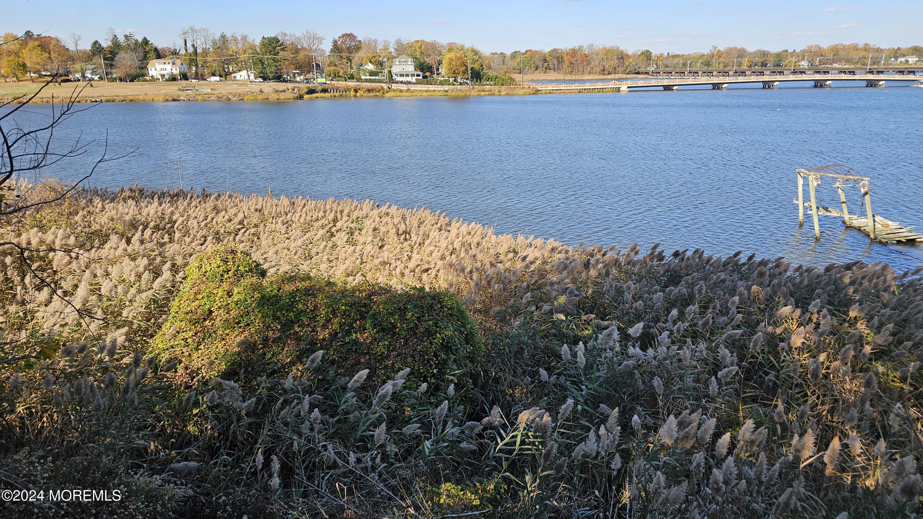 a view of a lake with houses