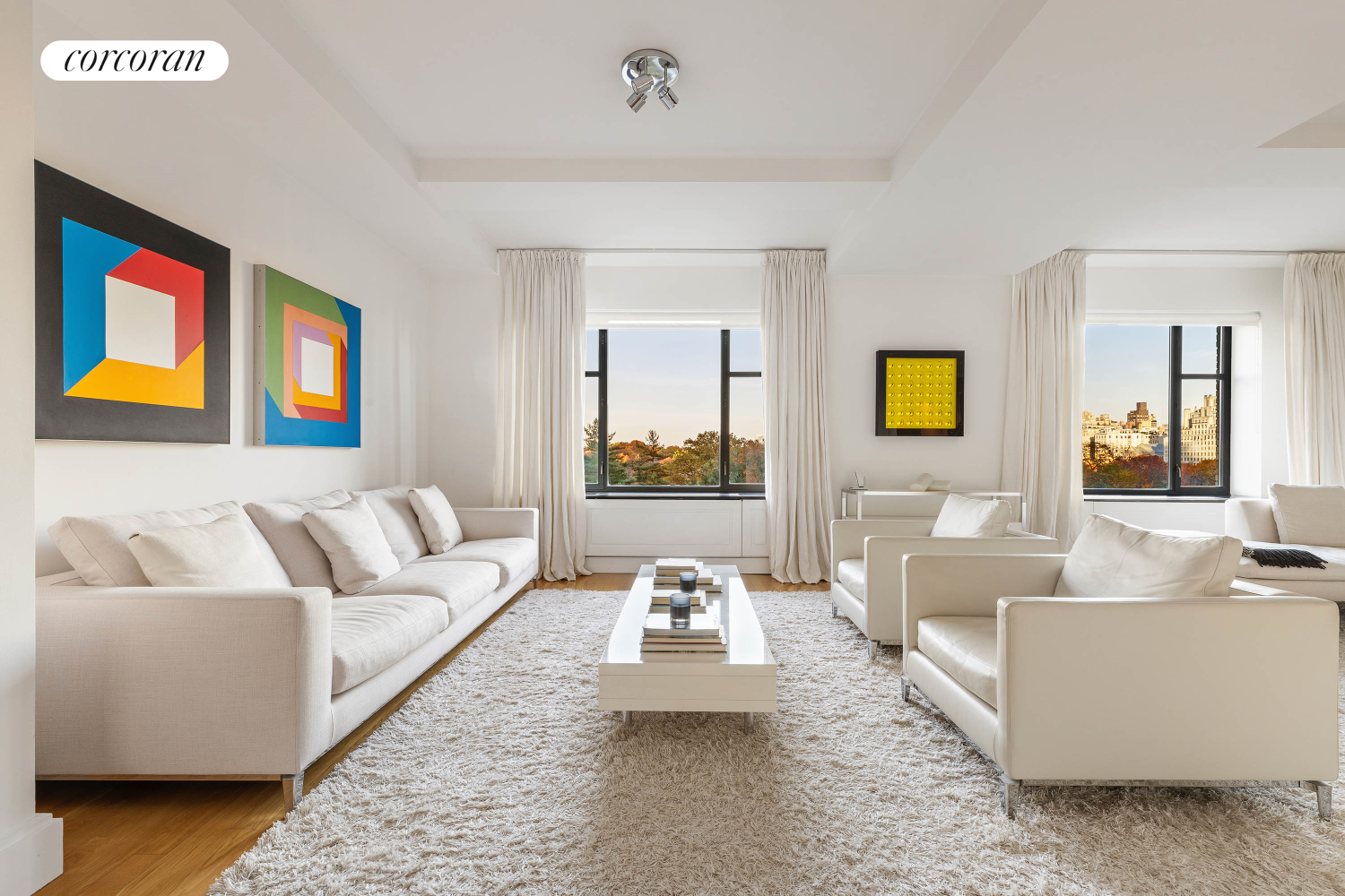 a living room with furniture and a couch