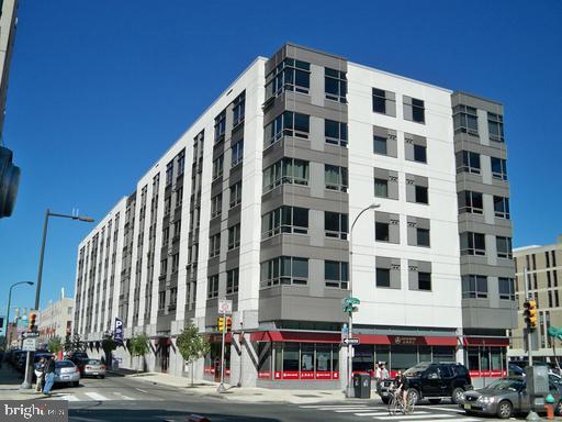 a front view of a building with street