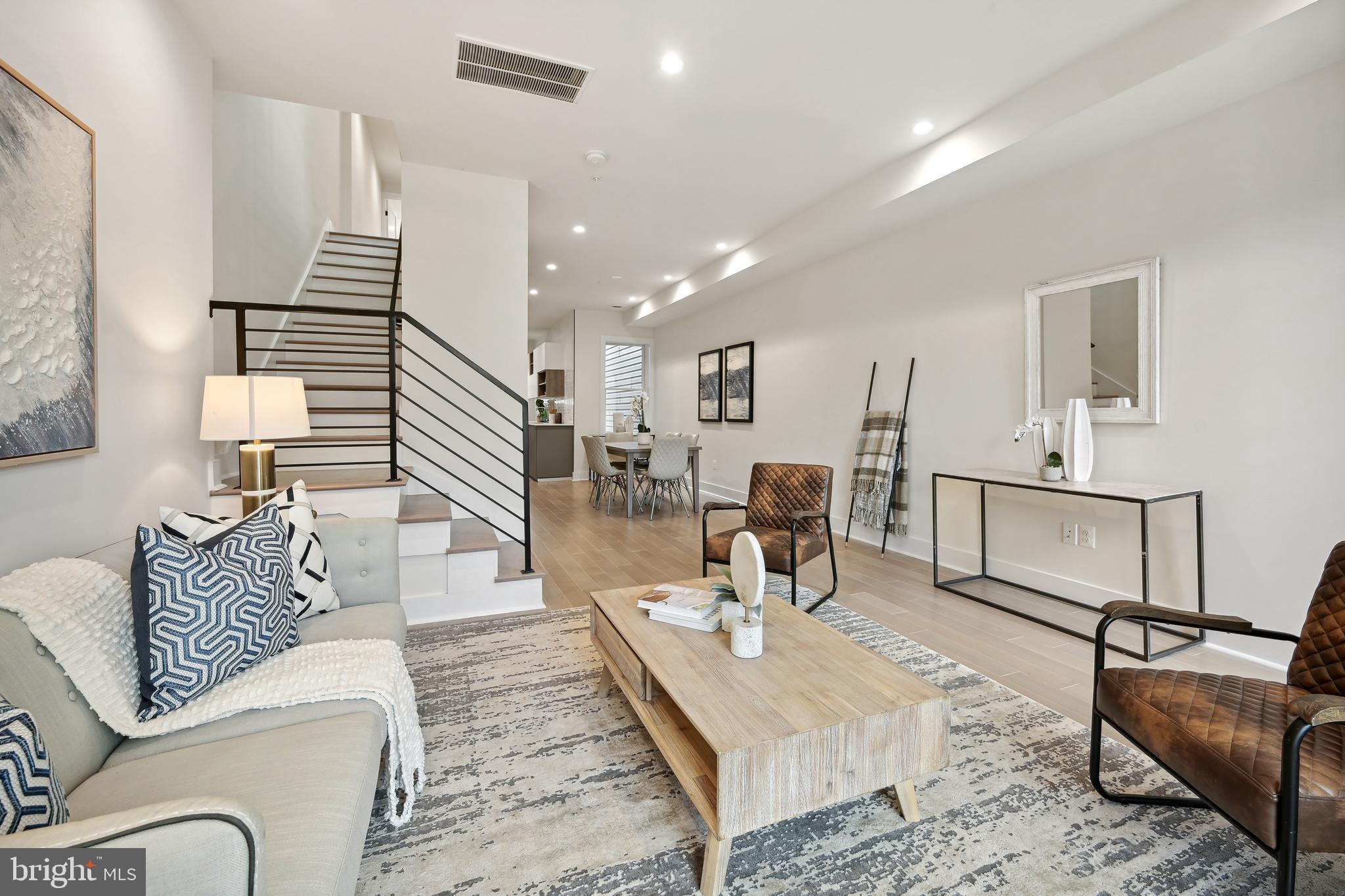 a living room with furniture