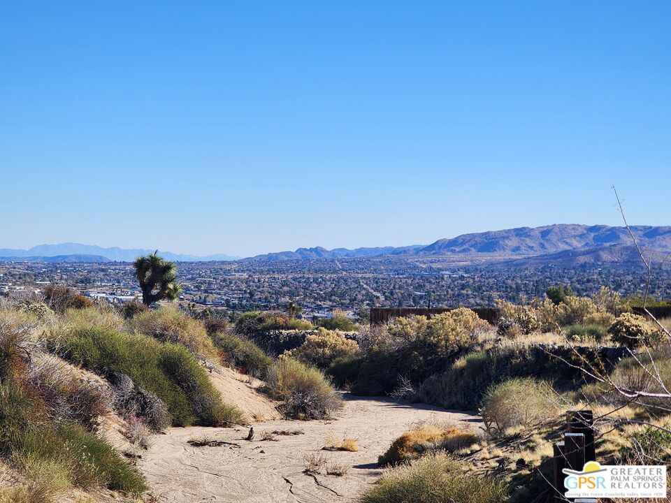 a view of city and mountain