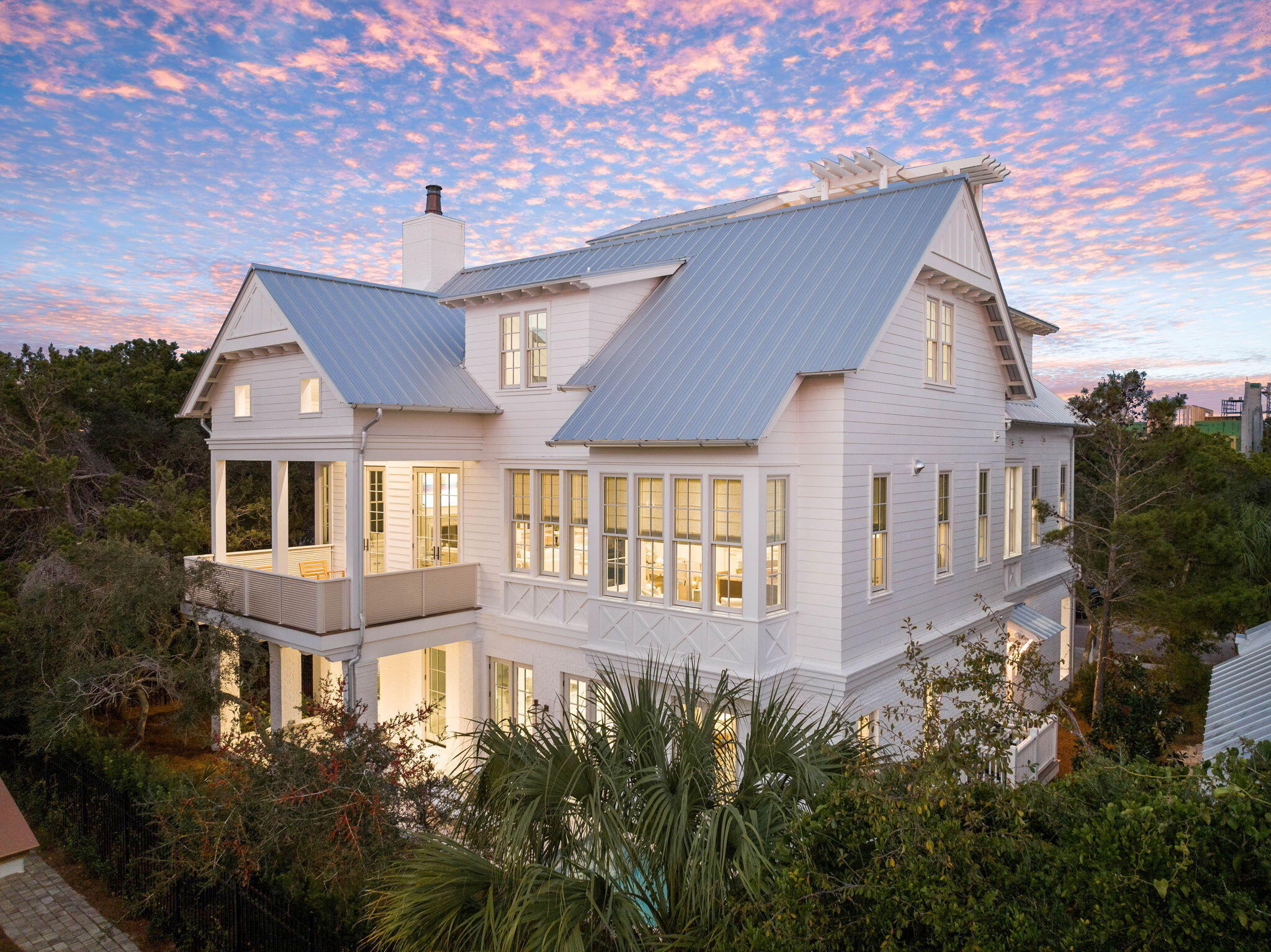 a front view of a house with balcony