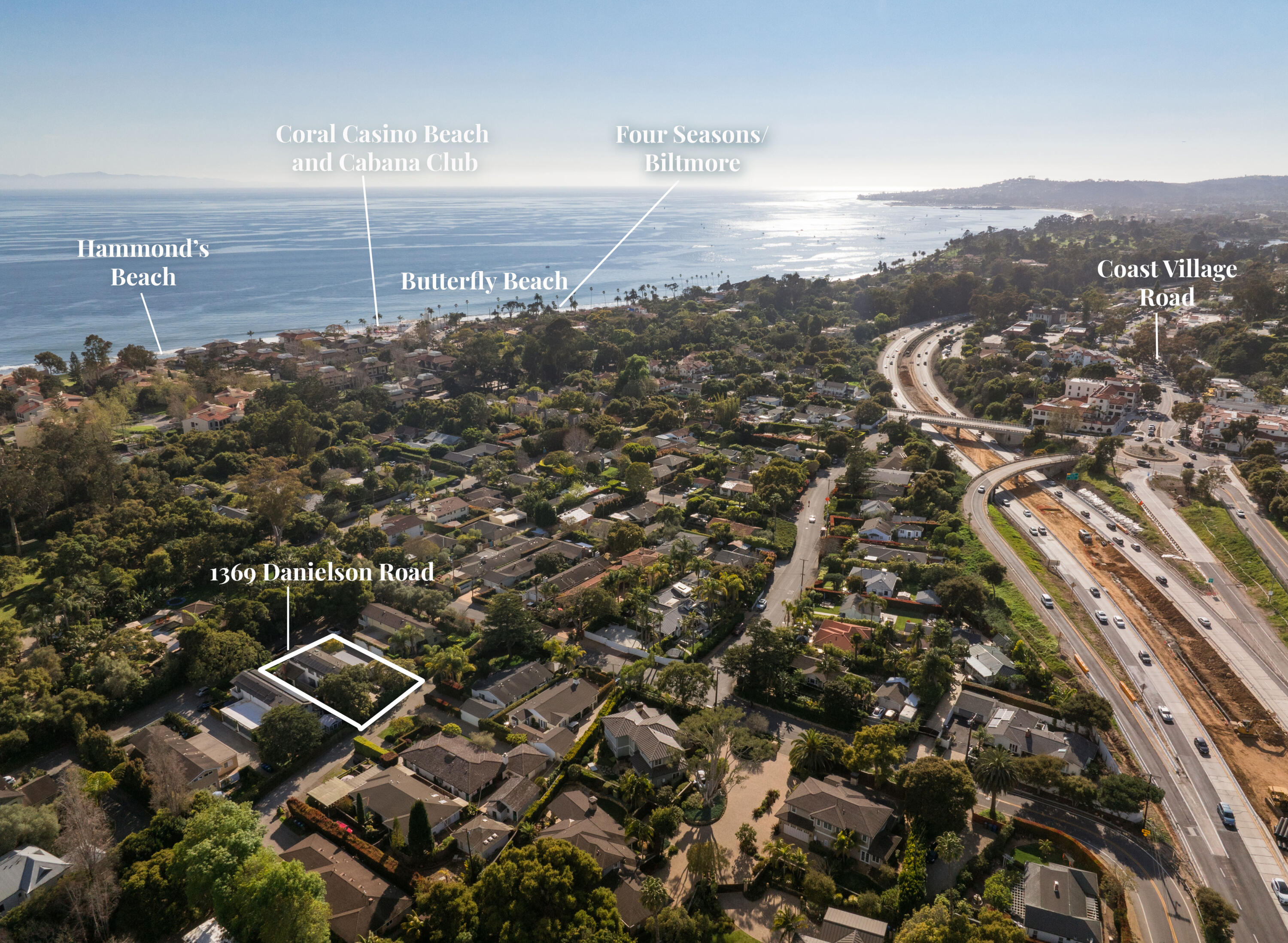 an aerial view of multiple house