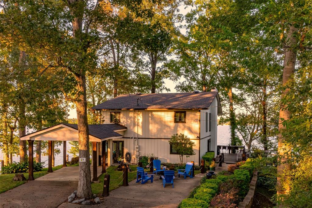 an outdoor space with lots of trees