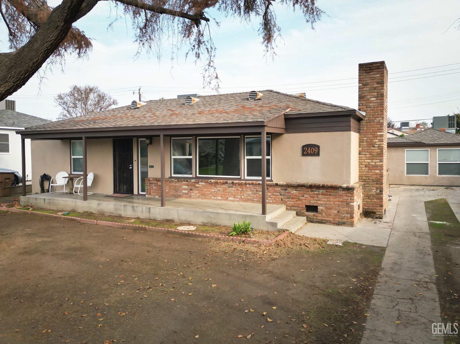 a view of a house with a patio