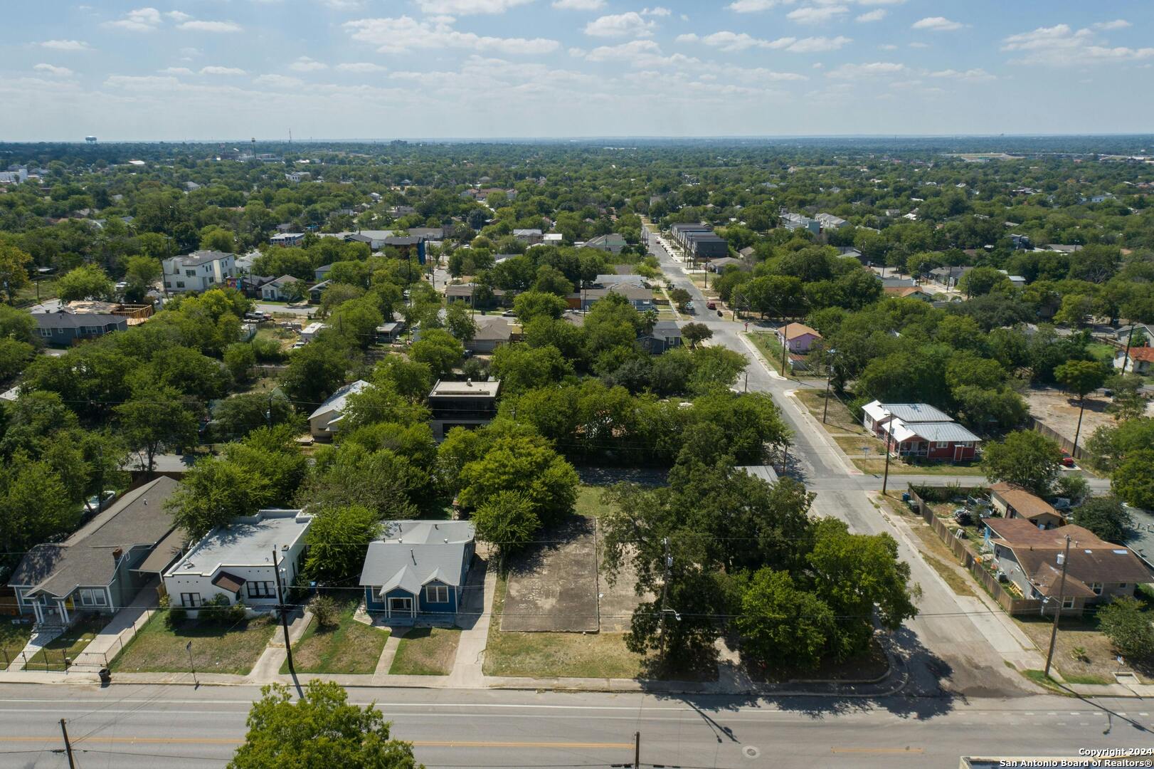 an aerial view of multiple house