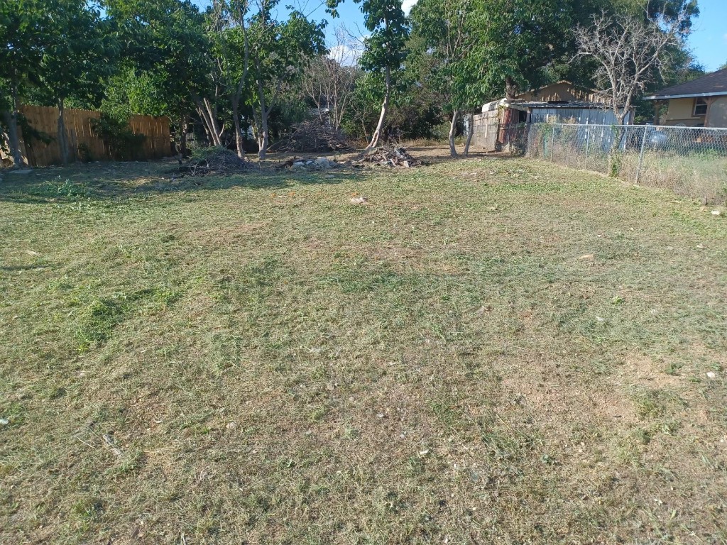 a backyard of a house with lots of green space