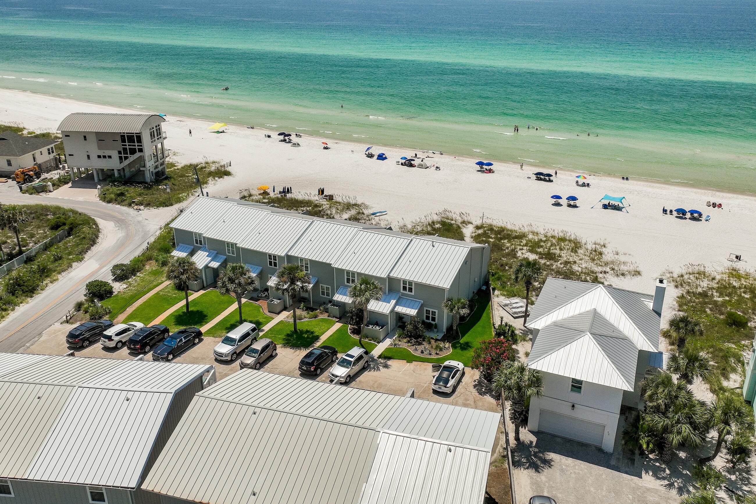 an aerial view of a house having outdoor space