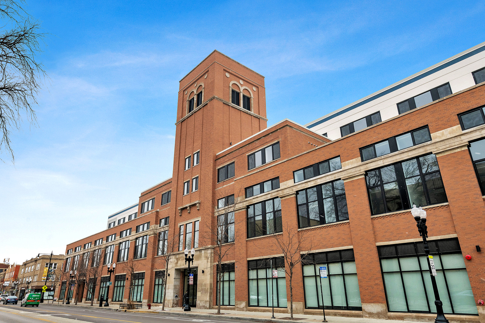 a front view of a building