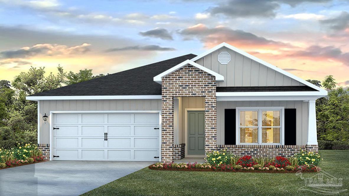 front view of a house with a yard