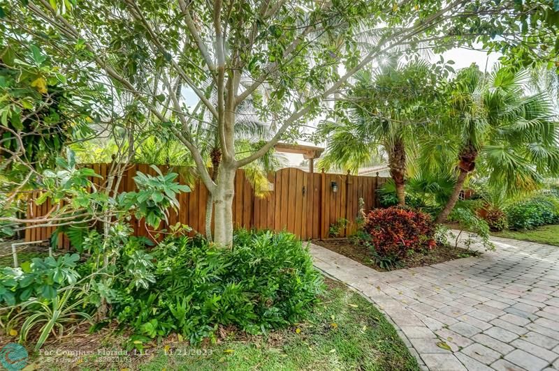 a backyard of a house with lots of green space