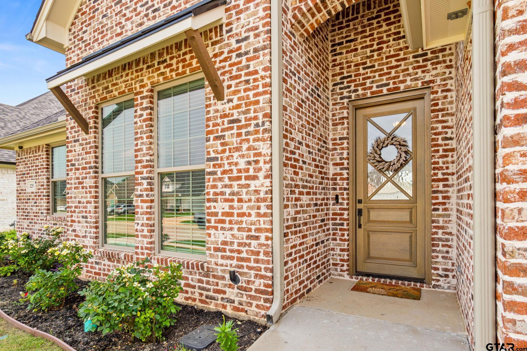 front view of a brick house