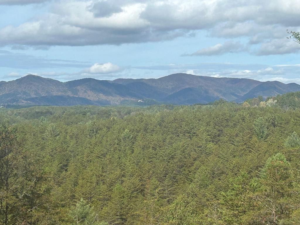 a view of an outdoor space and mountain view