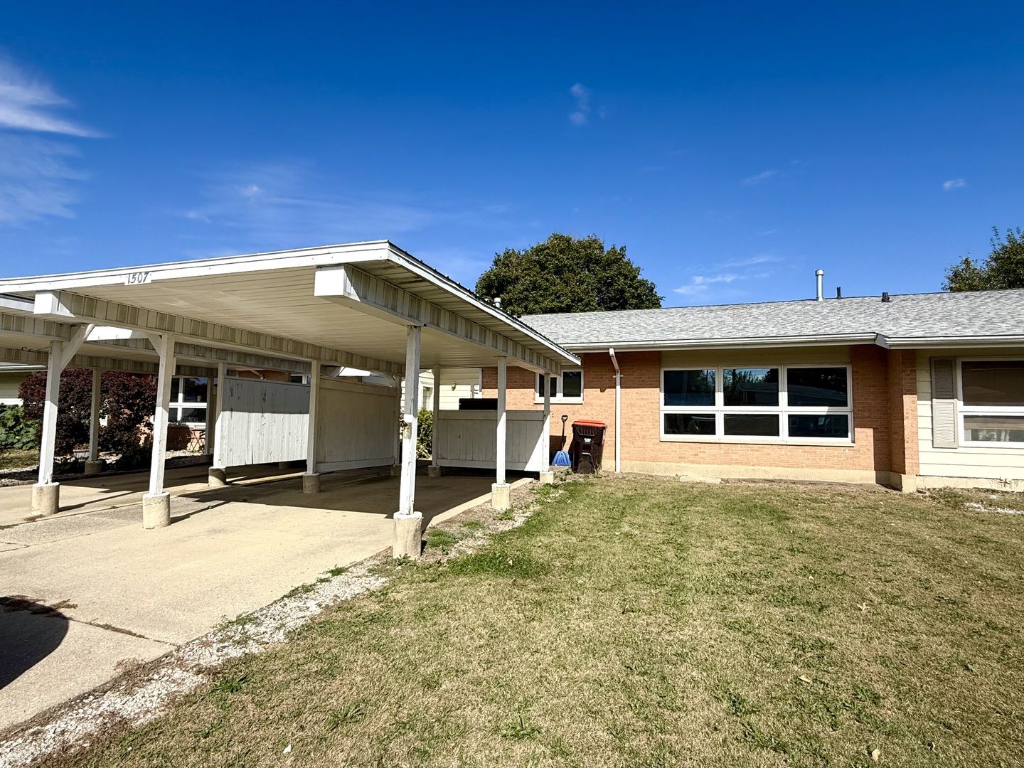 a view of a house with a patio