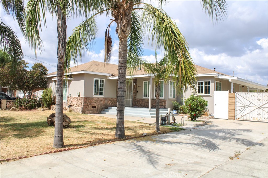 a view of a house with a patio