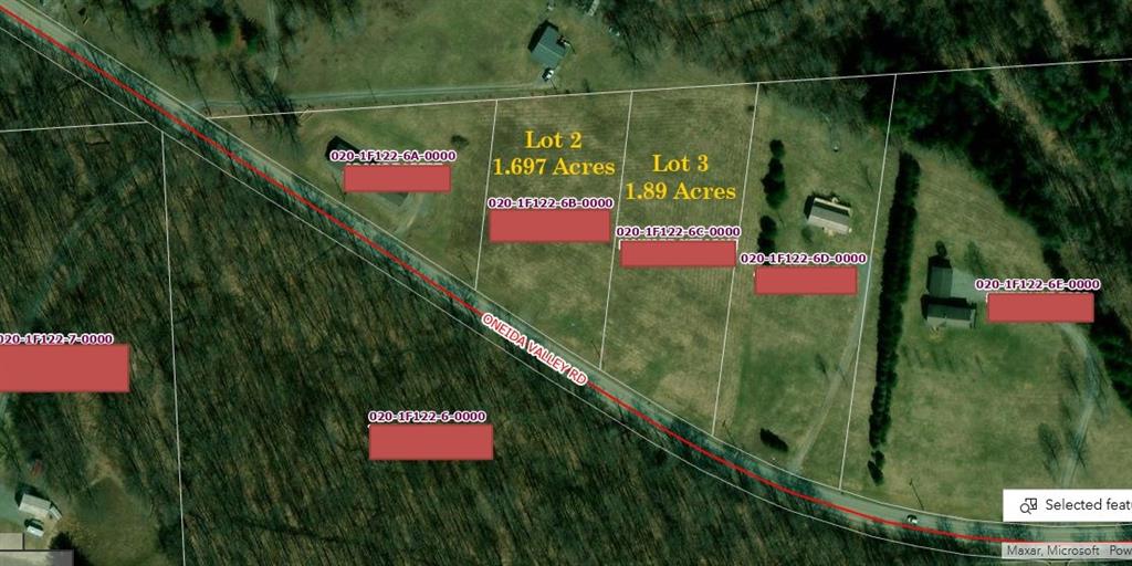 The property for sale is both Lot 2 and Lot 3 for a total of 3.587 Acres.