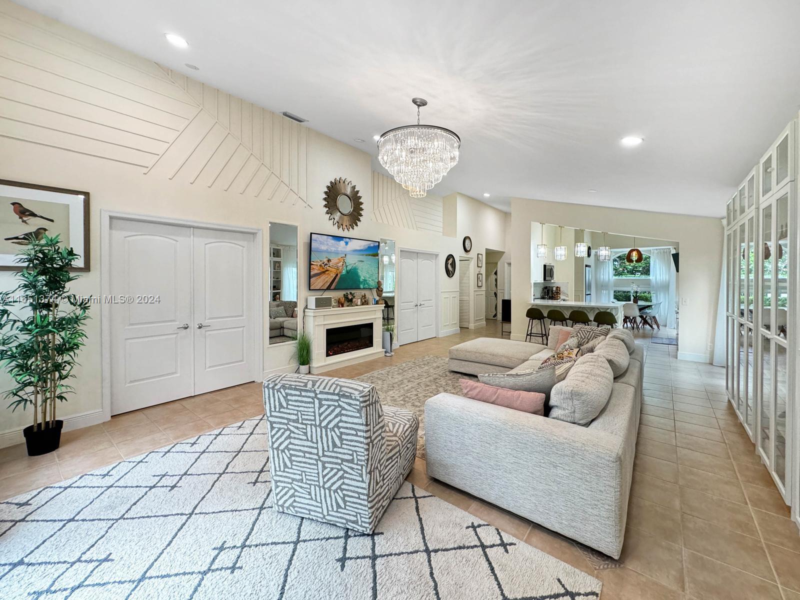 a living room with furniture