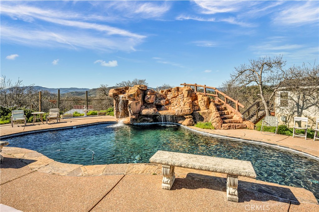 Pool with waterfall