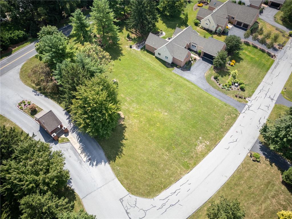 an aerial view of swimming pool