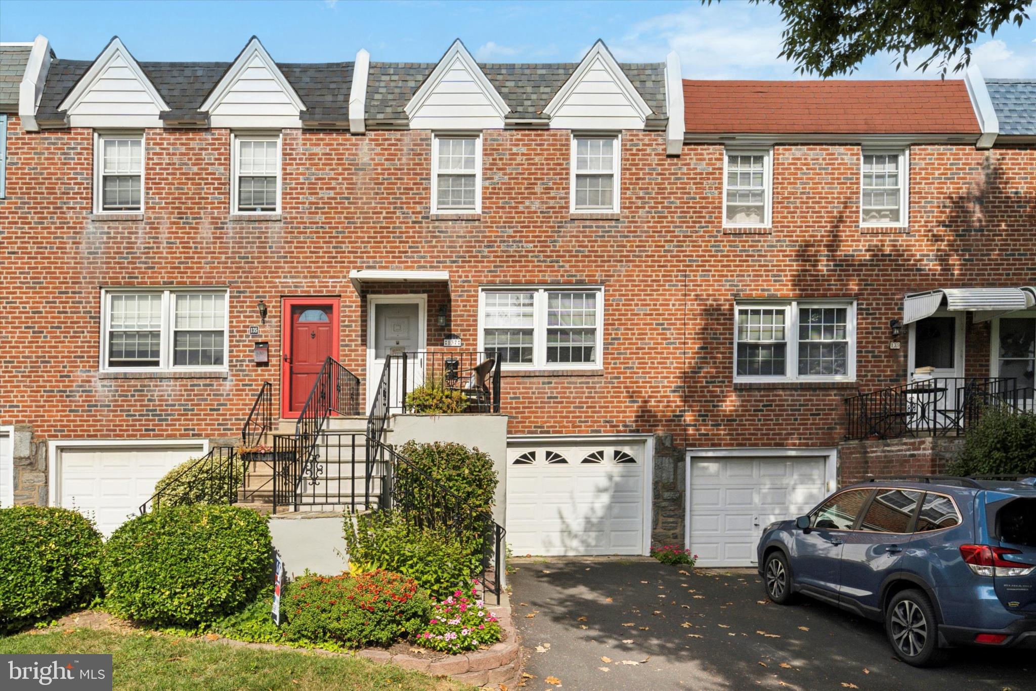 front view of a house with a patio