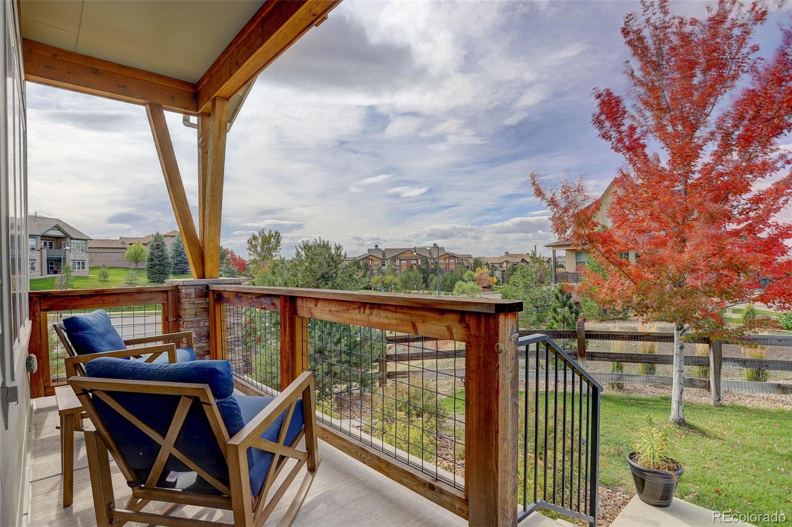 a view of a two chair in the balcony