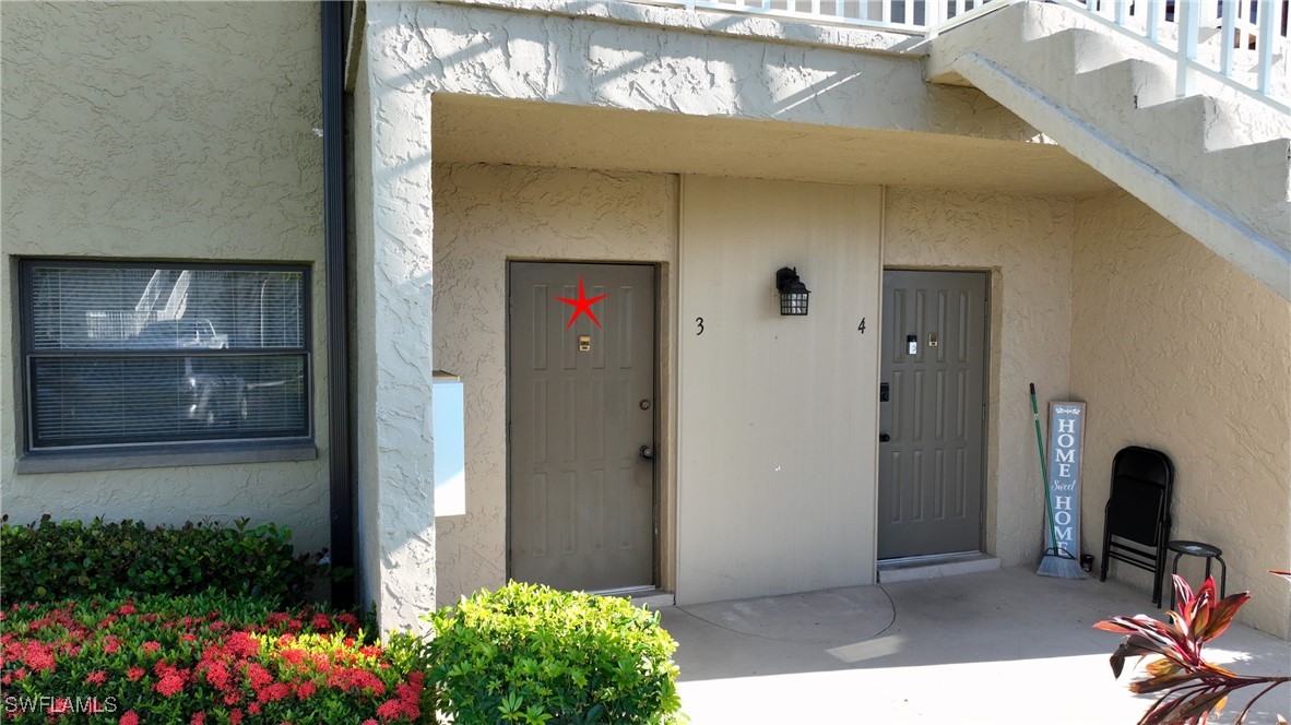 a view of a entryway door front of house