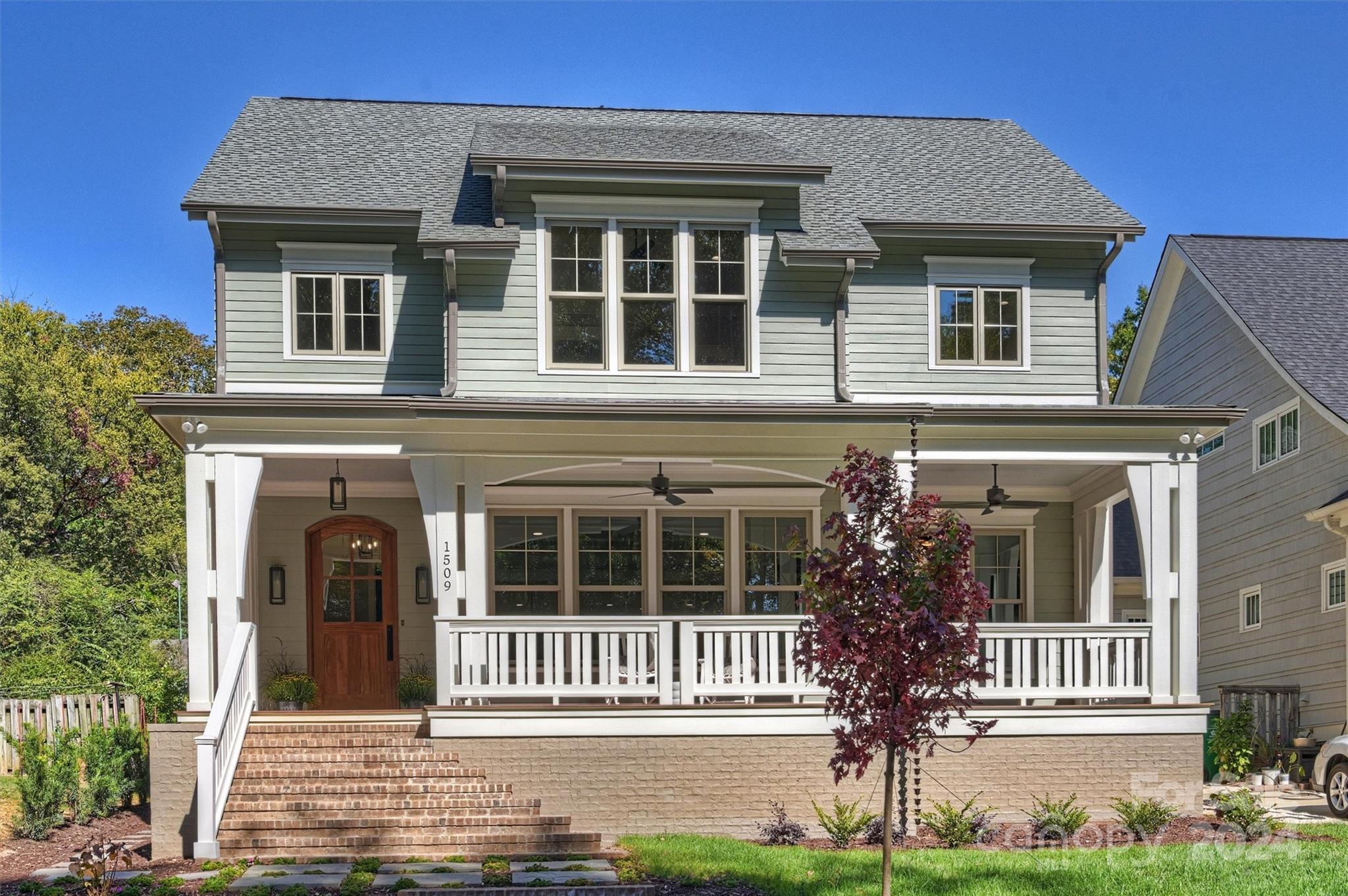 a front view of a house