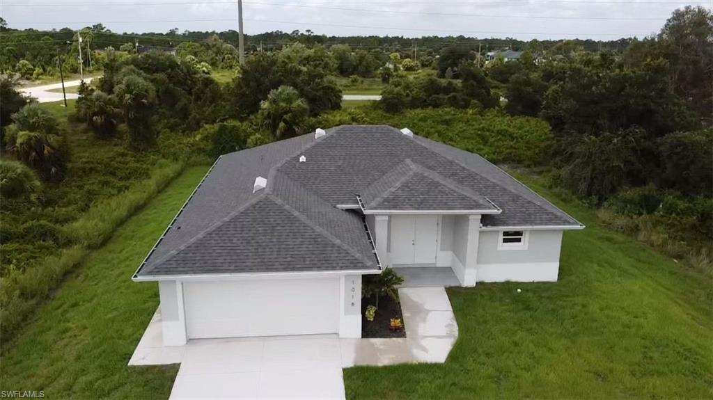 an aerial view of a house