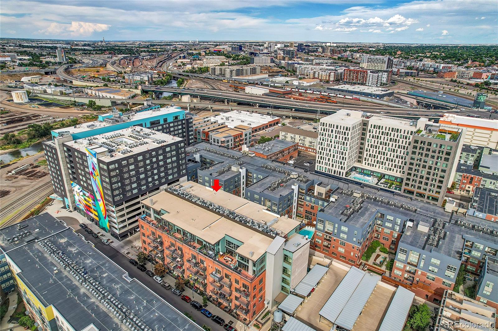 an aerial view of a city