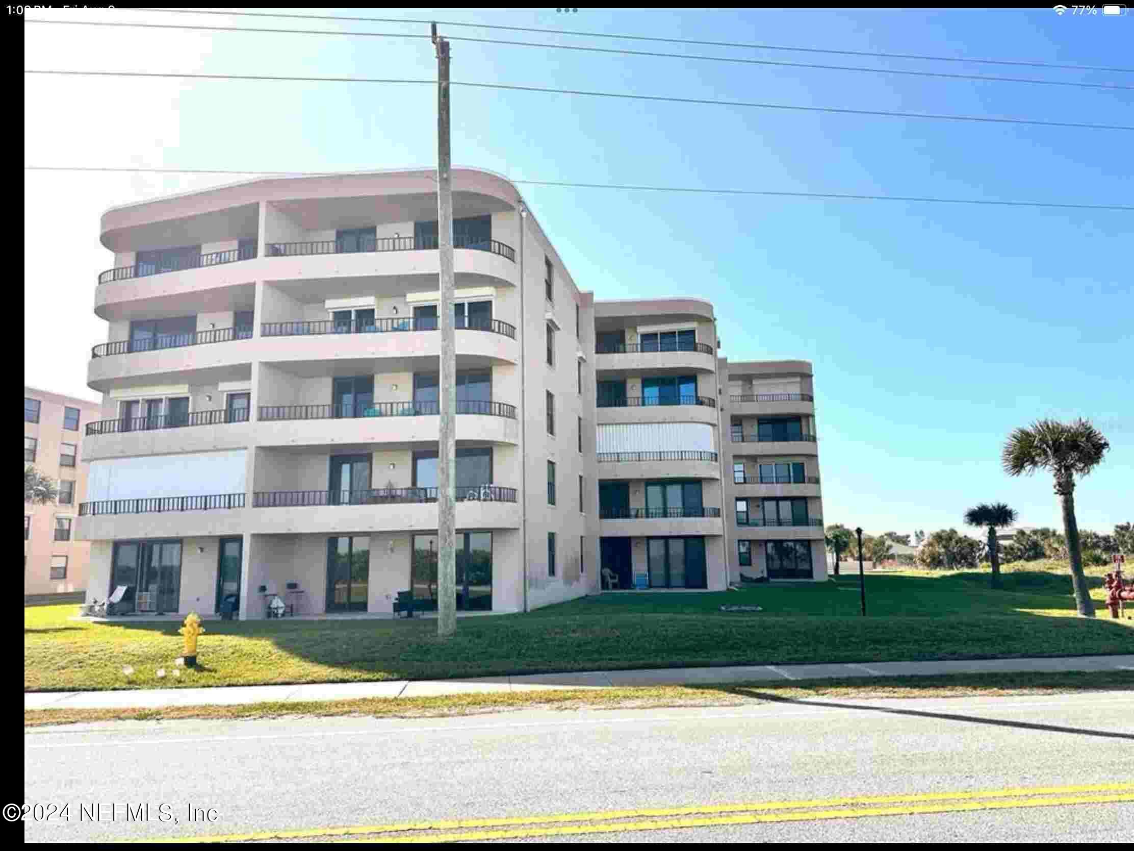 a front view of a building